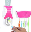 Dispenser-Dentifricio-Automatico-Con-Portaspazzolino-Adesivo-A-Pile-5-Posti