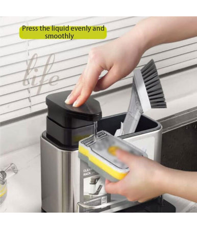 Dispenser Di Sapone Cucina Da Appoggio Manuale In Acciaio Contenitore Da 400 Ml