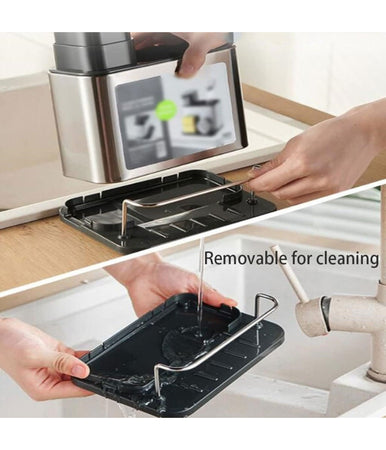 Dispenser Di Sapone Cucina Da Appoggio Manuale In Acciaio Contenitore Da 400 Ml