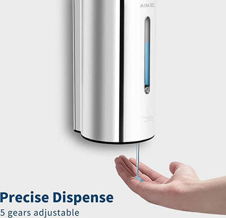 Dispenser di Sapone Liquido Automatico a Parete in Acciaio Inossidabile Lucido 700Ml