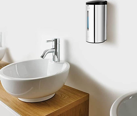 Dispenser di Sapone Liquido Automatico a Parete in Acciaio Inossidabile Lucido 700Ml
