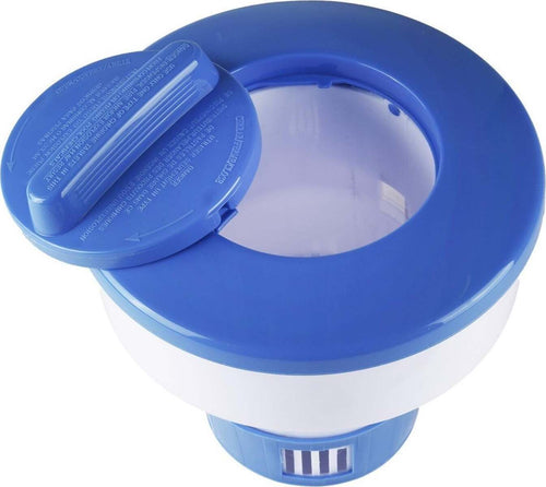 Dispenser galleggiante per pastiglie da 200 g di Cloro a flusso regolabile per Piscina Giardino e giardinaggio/Piscine vasche idromassaggio e accessori/Prodotti chimici e tester Ph/Dosatori La Zappa - Altamura, Commerciovirtuoso.it