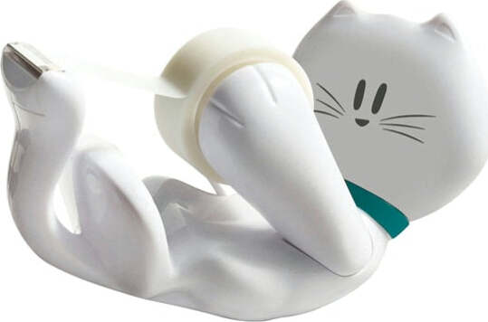 Dispenser Kitty - 1 rotolo Scotch Magic 810 19 mm x 7 5 mt incluso - bianco - Scotch Cancelleria e prodotti per ufficio/Archivio ufficio e accessori per scrivania/Accessori da scrivania e archiviazione/Portaoggetti e portablocchi da scrivania/Dispenser per nastro adesivo Eurocartuccia - Pavullo, Commerciovirtuoso.it