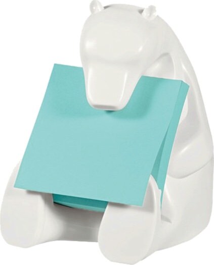 Dispenser orso bianco + ricarica Post it Super Sticky Z Notes azzurro - BEAR-330 - 76 x 76 mm - 90 fogli - Post it Cancelleria e prodotti per ufficio/Carta blocchi e quaderni/Blocchi appunti taccuini e diari/Blocchetti memo adesivi Eurocartuccia - Pavullo, Commerciovirtuoso.it