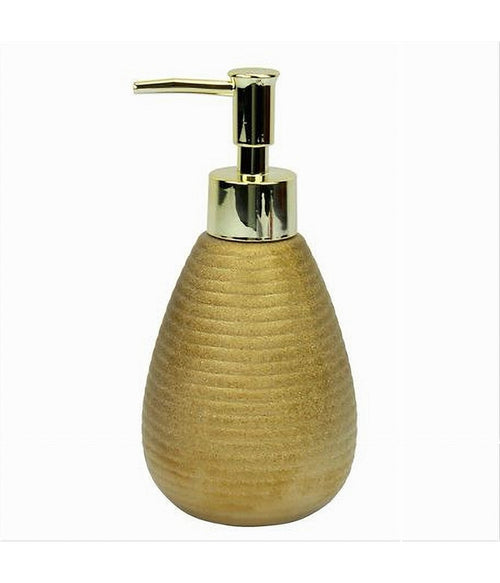 Dispenser Per Sapone Liquido Accessorio Dorato Rigato Moderno Arredo Bagno 59934