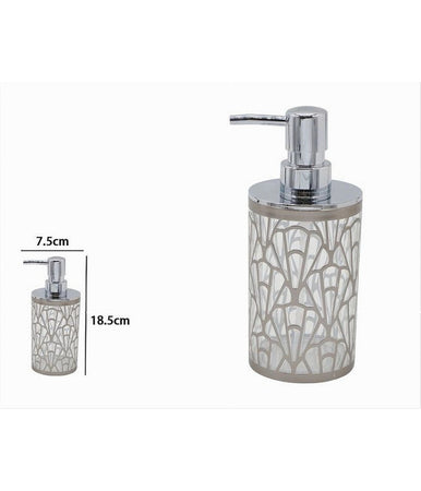 Dispenser Per Sapone Liquido Argento Contemporaneo Dosatore Arredo Bagno 59100