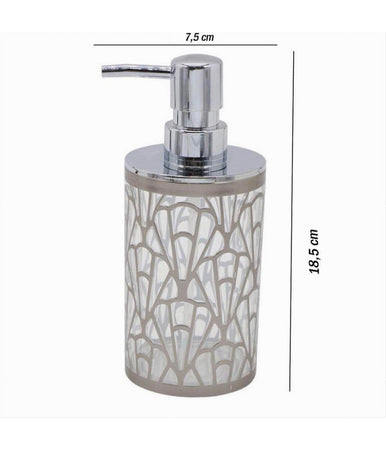 Dispenser Per Sapone Liquido Argento Contemporaneo Dosatore Arredo Bagno 59100
