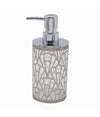 Dispenser Per Sapone Liquido Argento Contemporaneo Dosatore Arredo Bagno 59100