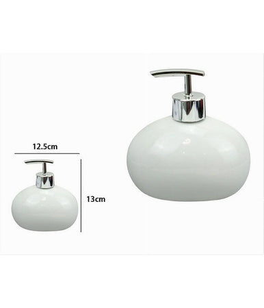 Dispenser Per Sapone Liquido Ceramica Bianco Dosatore Moderno Arredo Bagno 79244