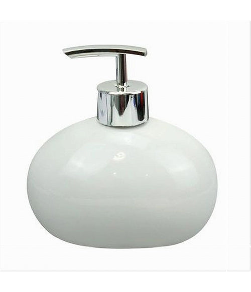 Dispenser Per Sapone Liquido Ceramica Bianco Dosatore Moderno Arredo Bagno 79244