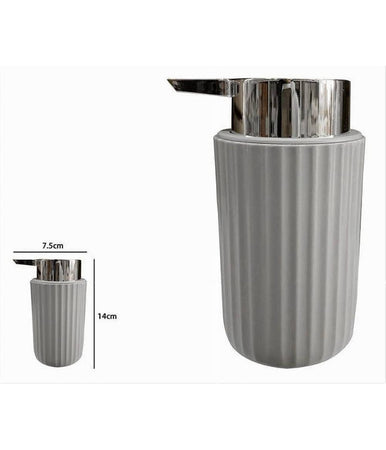 Dispenser Porta Sapone Liquido Accessori Arredo Bagno Grigio Decoro Plissè 59089