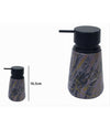 Dispenser Porta Sapone Liquido Arredo Bagno Effetto Marmorizzato Nero Oro 59891