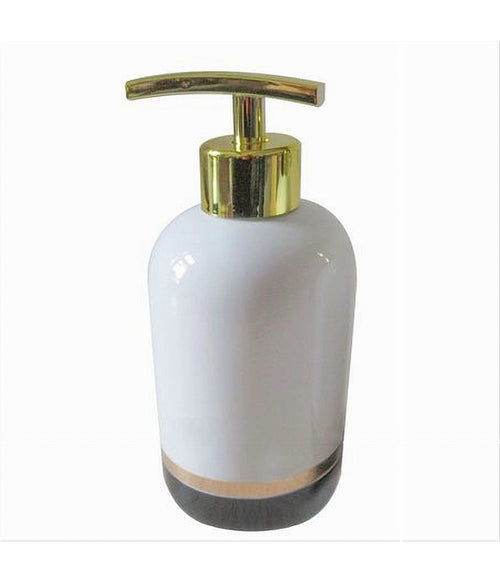 Dispenser Porta Sapone Liquido Bianco Riga Bassa Dorata Nera Arredo Bagno 59867