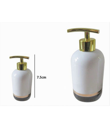 Dispenser Porta Sapone Liquido Bianco Riga Bassa Dorata Nera Arredo Bagno 59867