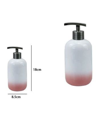 Dispenser Porta Sapone Liquido Bianco Rosa Accessori Bagno Moderno Arredo 59906