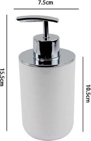 Dispenser-Porta-Sapone-Liquido-Bianco-Silver-Per-Ricambio-Accessori-Bagno-69461