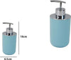 Dispenser-Porta-Sapone-Liquido-Celeste-Silver-Per-Ricambio-Accessori-Bagno-79886