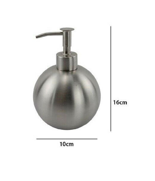 Dispenser Porta Sapone Liquido Portasapone Metallo Satinato Sfera Elegante 69458
