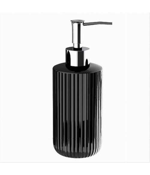 Dispenser Porta Sapone Liquido Portasapone Nero Rigato Accessorio Da Bagno 69746