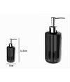 Dispenser Porta Sapone Liquido Portasapone Nero Rigato Accessorio Da Bagno 69746