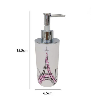 Dispenser Porta Sapone Liquido Scritta Paris Accessorio Arredo Per Bagno 87039