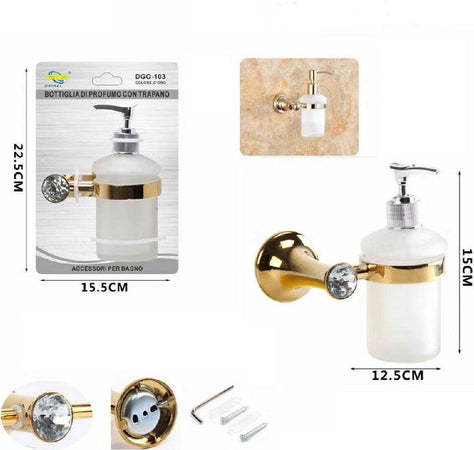 Dispenser Porta Sapone Liquido Supporto Bagno Muro Casa Dorato Oro Dgo-103 Casa, arredamento e bricolage > Accessori Bagno > Dispenser Sapone Trade Shop italia - Napoli, Commerciovirtuoso.it