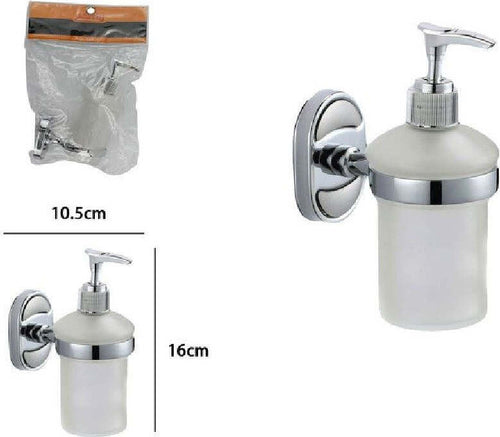 Dispenser Porta Sapone Liquido Vetro Satinato Fissaggio Parete Bagno Ovale 52011 Casa, arredamento e bricolage > Accessori Bagno > Dispenser Sapone Trade Shop italia - Napoli, Commerciovirtuoso.it