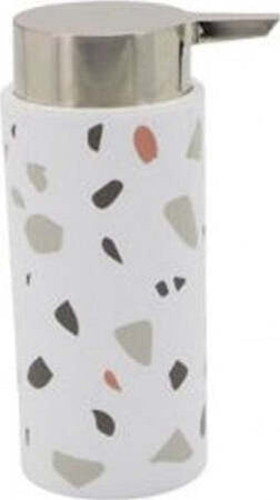 Dispenser-Portasapone-Cilindrico-Graniglia-Bianco-Multicolore-In-Plastica-69839