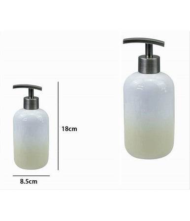 Dispenser Portasapone Liquido Bianco Giallo Accessori Bagno Moderno Arredo 59902
