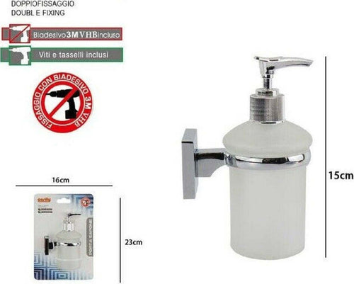 Dispenser Portasapone Liquido Vetro Satinato Fissaggio Parete Bagno Square 59188 Casa, arredamento e bricolage > Accessori Bagno > Dispenser Sapone Trade Shop italia - Napoli, Commerciovirtuoso.it