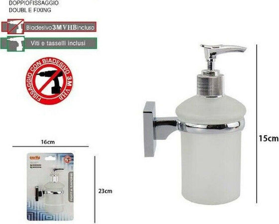 Dispenser Portasapone Liquido Vetro Satinato Fissaggio Parete Bagno Square 59188 Casa, arredamento e bricolage > Accessori Bagno > Dispenser Sapone Trade Shop italia - Napoli, Commerciovirtuoso.it