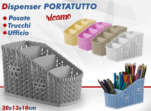 Dispenser Portatutto Organizer Ricamo Milleusi Posate Trucchi Ufficio Colorato Casa, arredamento e bricolage > Arredamento > Portaoggetti Trade Shop italia - Napoli, Commerciovirtuoso.it