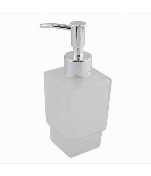 Dispenser Ricambio Porta Sapone Liquido Vetro Satinato Cubico Bagno Accessori 87265