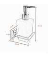 Dispenser Sapone Cubico Da Muro In Acciaio Vetro Satinato 16cm Arredo Bagno 87215