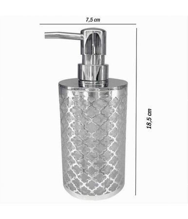 Dispenser Sapone Liquido Accessorio Bagno Argento Stile Barocco Dosatore 59106