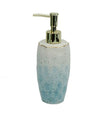 Dispenser Sapone Liquido Bagno Bianco Azzurro Con Effetto Pietra Dosatore 79271