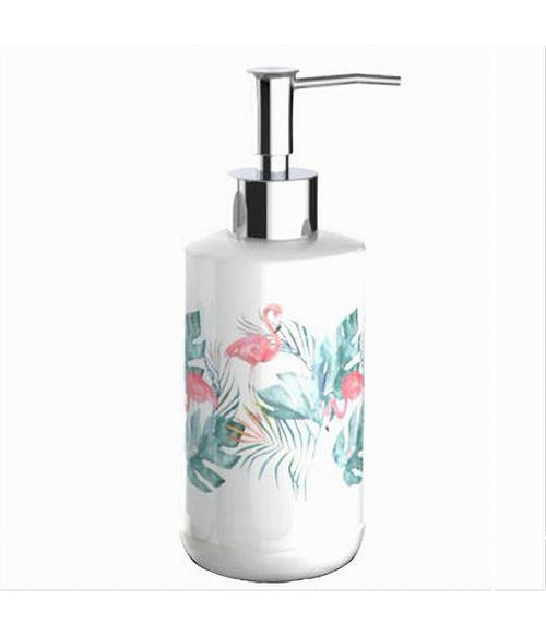 Dispenser Sapone Liquido Fenicotteri Accessorio Porta Sapone Arredo Bagno 69958