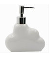 Dispenser Sapone Liquido In Ceramica Bianca Forma Nuvola Accessorio Bagno 79936