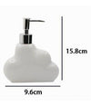 Dispenser Sapone Liquido In Ceramica Bianca Forma Nuvola Accessorio Bagno 79936
