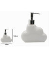 Dispenser Sapone Liquido In Ceramica Bianca Forma Nuvola Accessorio Bagno 79936