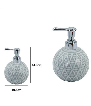 Dispenser Sapone Liquido Sfera Grigio Effetto Rete Accessori Arredo Bagno 79278