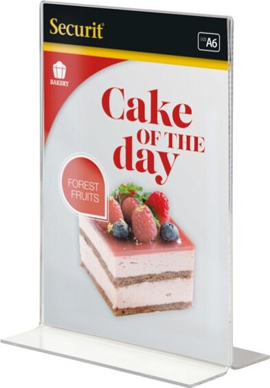 Display PortamenU' a T - 10 5x14 8 cm (A6) - Securit Cancelleria e prodotti per ufficio/Archivio ufficio e accessori per scrivania/Accessori da scrivania e archiviazione/Portabrochure Eurocartuccia - Pavullo, Commerciovirtuoso.it