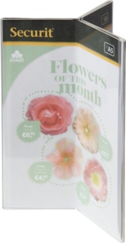 Display PortamenU' a Y - 14 8x21 cm (A5) - Securit Cancelleria e prodotti per ufficio/Archivio ufficio e accessori per scrivania/Accessori da scrivania e archiviazione/Portabrochure Eurocartuccia - Pavullo, Commerciovirtuoso.it