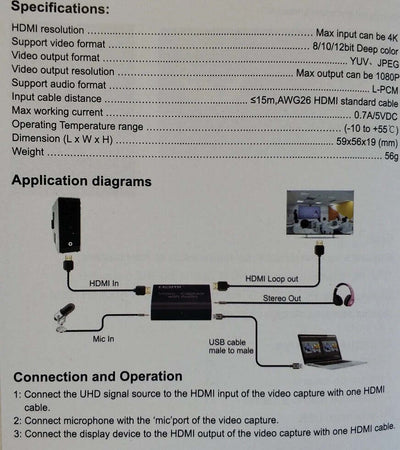 Dispositivo Acquisizione Video Audio Registratore Q-hd485 Hdtv 4k Usb Computer Elettronica/Informatica/Componenti e pezzi di ricambio/Componenti interni/Schede TV interne e schede per video editing Trade Shop italia - Napoli, Commerciovirtuoso.it