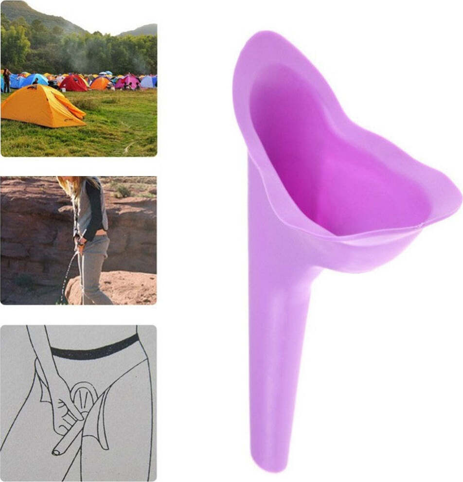 Imbuto per Pipi Donna,Dispositivo per Orinatoio Femminile in Silicone Riutilizzabile Permette alle Donne di Fare Pipì in Piedi, Cono da Donna è Perfetto per Viaggi Rosa
