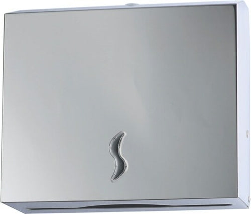 Distributore asciugamani piegati - 28x10 2x26 5 cm - acciaio inox - capacitA' 200 fogli - grigio - Medial International Commercio Industria e Scienza/Forniture sanitarie e igieniche/Prodotti di carta/Asciugamani di carta Eurocartuccia - Pavullo, Commerciovirtuoso.it