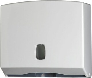 Distributore asciugamani piegati Basica - 25x9 2x22 cm - bianco-grigio - Medial International Commercio Industria e Scienza/Forniture sanitarie e igieniche/Prodotti di carta/Asciugamani di carta Eurocartuccia - Pavullo, Commerciovirtuoso.it