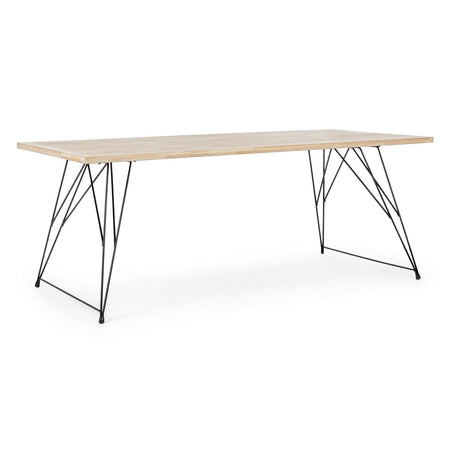 Tavolo District rettangolare, con gambe, piano in rubber wood, stile vintage