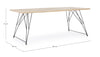 Tavolo District rettangolare, con gambe, piano in rubber wood, stile vintage