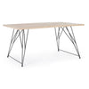 Tavolo District rettangolare, con gambe, piano in rubber wood, stile vintage